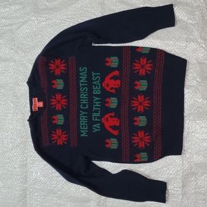 Christmas Sweater "Merry Christmas Ya Filthy Beast"